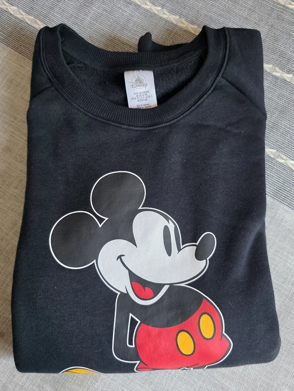 Disney Black Mickey Mouse Sweatshirt with Red, Yellow & Pink Accents | 3XL